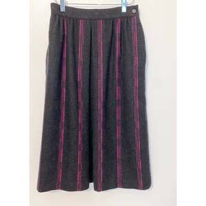 Vintage John Meyer Midi Wool Skirt Charcoal